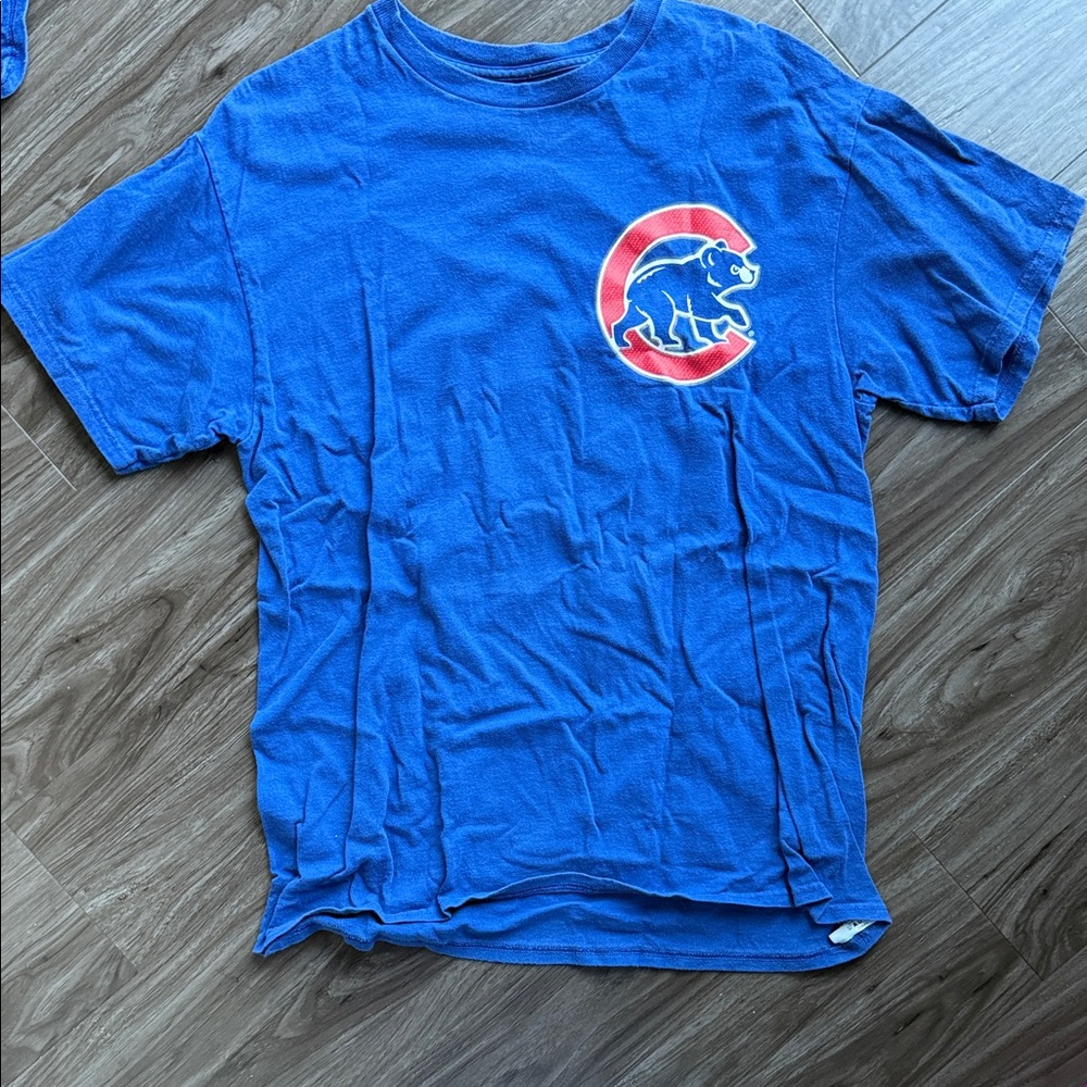 Blue Chicago Cubs Logo T Shirt - Arrieta